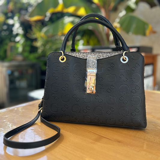 Handbag Guess Black, Grey & Gold